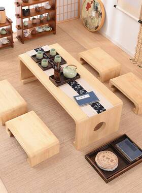 ?木飘窗桌日式榻米OUE茶几炕榻桌阳台桌矮桌台实小桌子茶桌窗学习