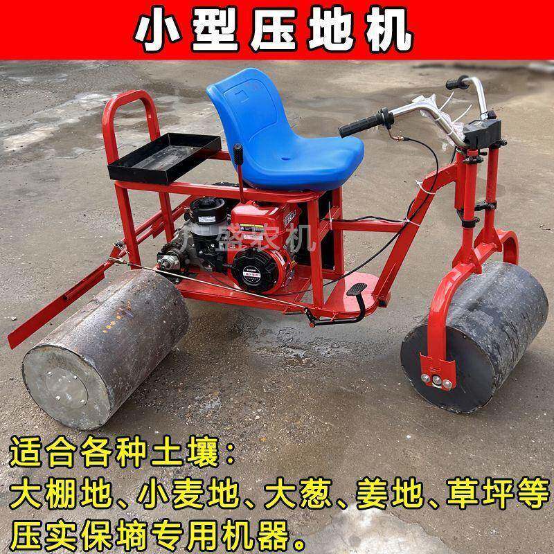 棚小型三轮压地机蒜地麦地压实机土壤压平镇地压汽油FLR大柴大油