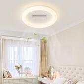 无风灯卧室吸顶灯简约现代书隐形静音电扇一叶体房主扇卧466房间