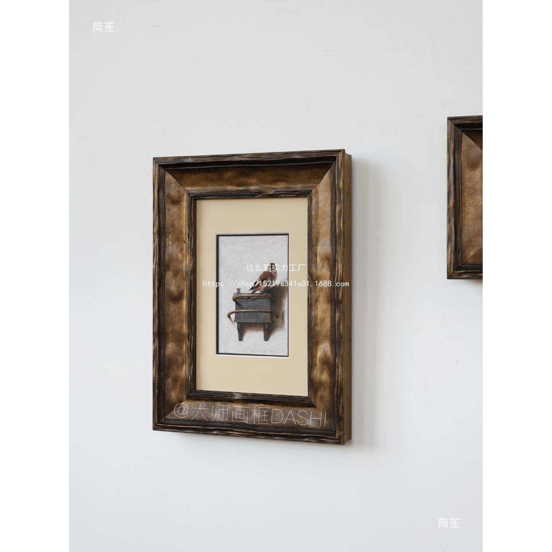 金古色做旧实木画框相框1007274片装照裱美式欧式版画油画框外复