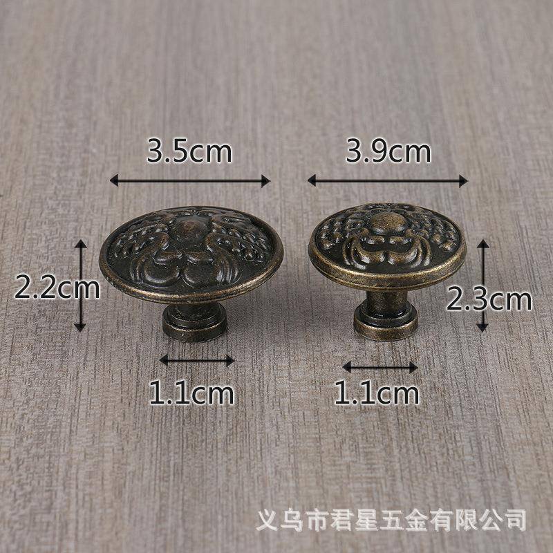 简约青古铜单抽屉圆形拉手式仿古橱欧柜WLD柜门单孔颗把手