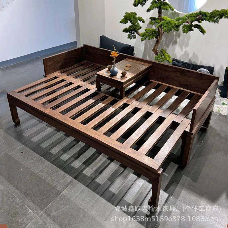 老榆木汉床床推拉VAF款新中式沙发妃两用贵榻家用靠墙中式罗沙发,电子元器件市场,其它元器件,淘宝优惠券,粉丝福利购,淘宝优惠卷