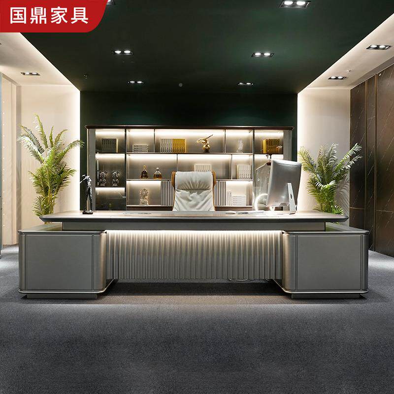 厂家现代家奢烤漆室办公具高端董事长办公桌椅lrs老板办公桌总裁