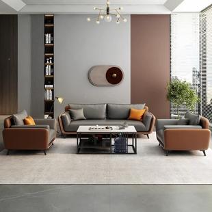 办公室办729耐磨沙西皮商务会公客接待沙发三茶几组合简约现人代