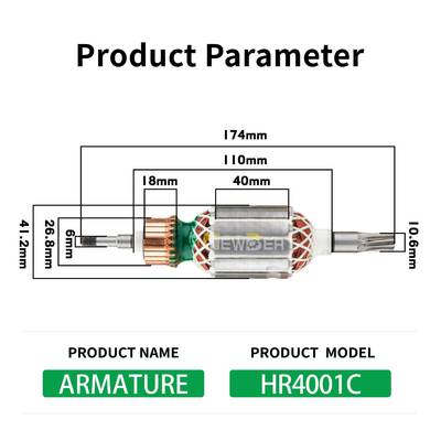 热销跨境HR4001C电动工配HR400具C牧件田通配转子1配件