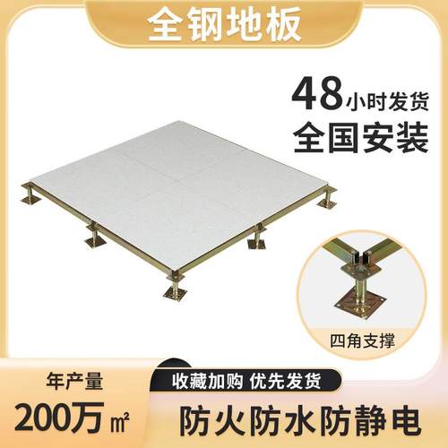 103亿华全钢边防无电地板无缝架抗静电空地板机房静地板600*600*3