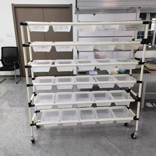 电商分拣车精益管物料架仓库拣货配货车快递打包分检车带轮手推车