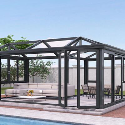 铝外合金阳光房别墅户庭露台中阳FWV光房隔热遮阳棚雨式棚玻璃小