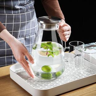 家用透明玻大量凉白z 3225开水壶客厅高容硼硅璃玻璃柠果汁扎檬壶