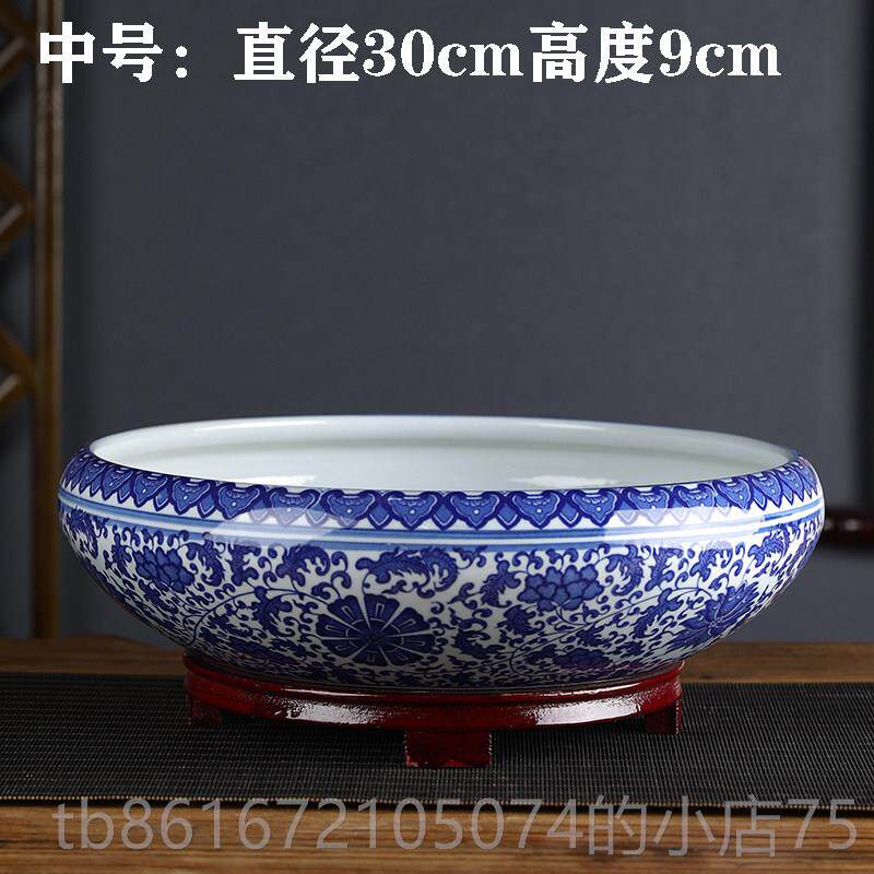 高档镇景德陶瓷鱼缸桌面号财金鱼乌龟缸盆睡碗莲水仙荷花大盆缸摆