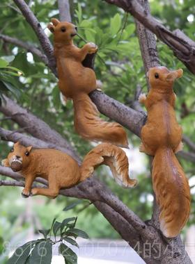 高档花小园庭院装饰仿真鼠摆件树脂动物松雕塑户外景园林观别墅