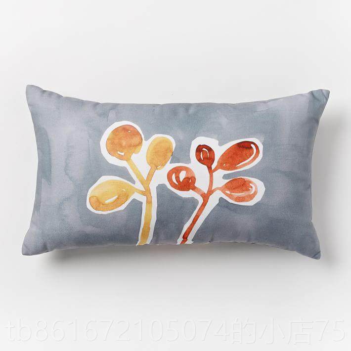 高档式美式高端客厅沙发床头样板间垫民宿酒店真丝靠抱枕套蓝色欧