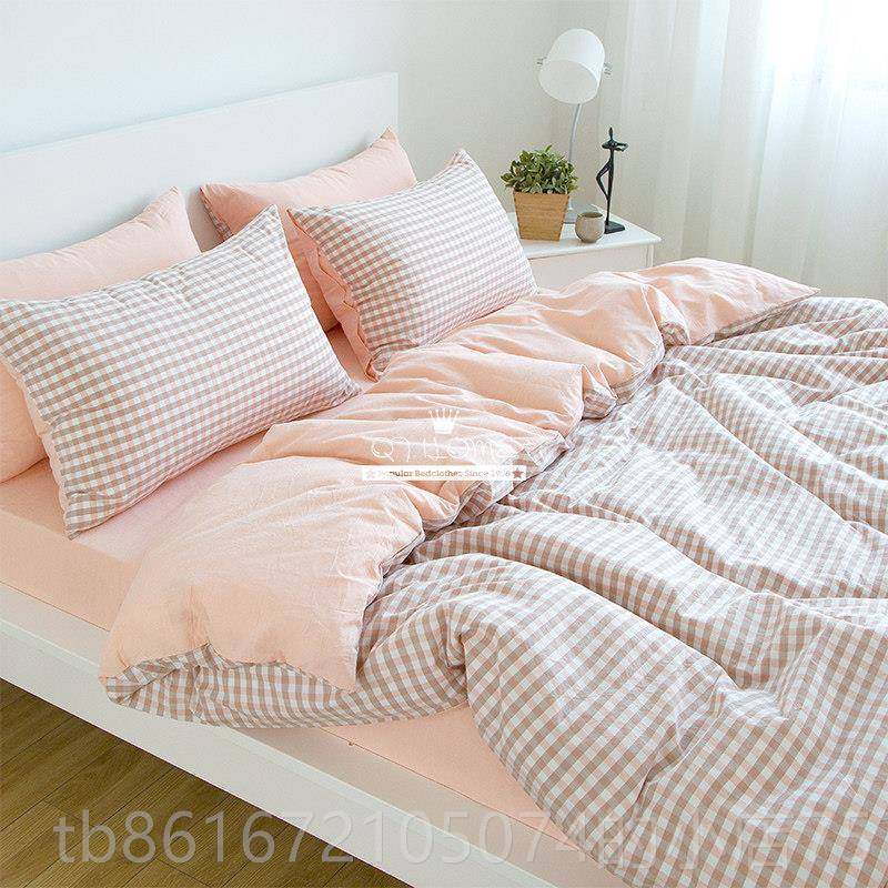 高档日式全棉水洗棉2四件套亲肤良品色简约条格套纯纯棉1.m三件SX,床上用品,床品套件/四件套/多件套,淘宝优惠券,粉丝福利购,淘宝优惠卷