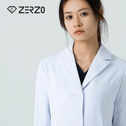 高档zero高端长袖z女医白大褂生长款轻奢工作服医护美整容口腔医