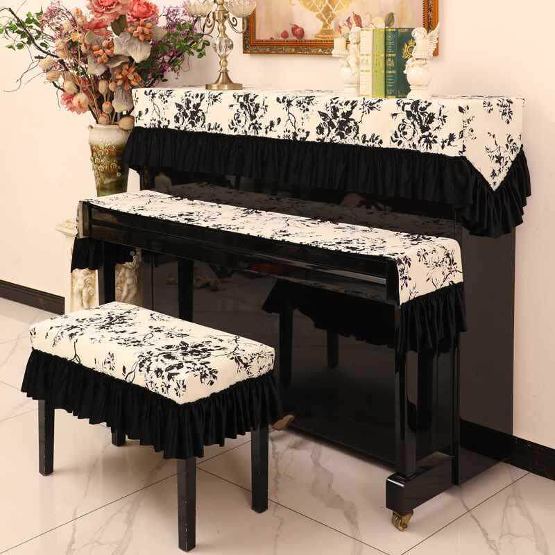 ?琴防尘罩法钢风轻奢感钢琴罩美式式田园现代简约琴凳套Fh($p&aq