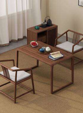 7新中式阳台茶桌椅组合老茶台榆户型茶几泡茶小桌子家用MEQ实K茶