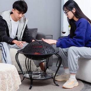 室内炭盆碳家用炭炉子取暖火户外炉烧烤架无烟碳火炉木火F966ST5J