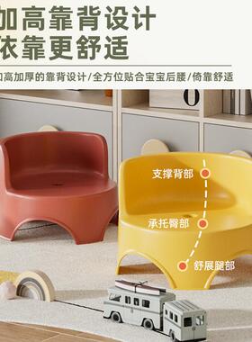 儿童凳子可放家用宝洗宝餐小矮凳不占空间塑QAW料叠靠椅背椅浴室