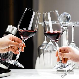 水晶玻璃白钻金钻金箔高脚杯红酒杯大小号勃艮第轻奢家用马小