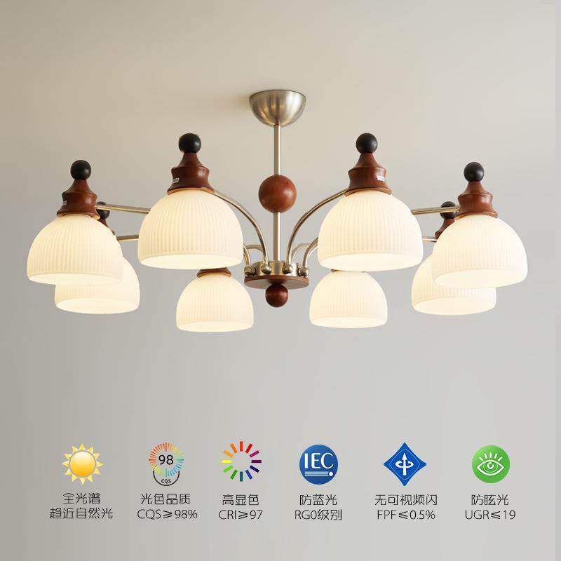 创意新款竹节客厅吊灯法式中古实木灯具复古餐厅灯胡桃色大厅主灯,模玩/动漫/周边/娃圈三坑/桌游,模型制作工具/辅料耗材,淘宝优惠券,粉丝福利购,淘宝优惠卷