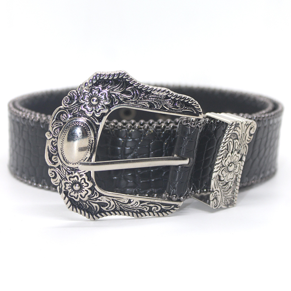 潮流新款美式复古腰带牛仔裤裙子