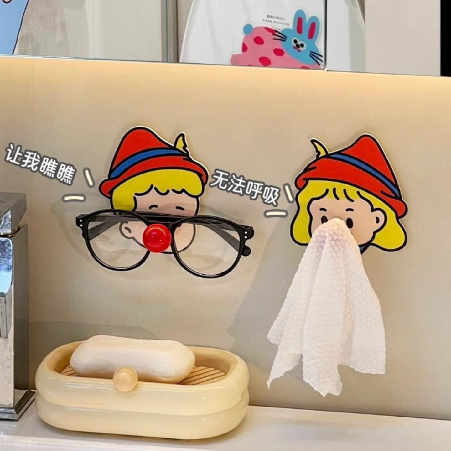 可爱挂钩浴室免打孔粘钩强力承重