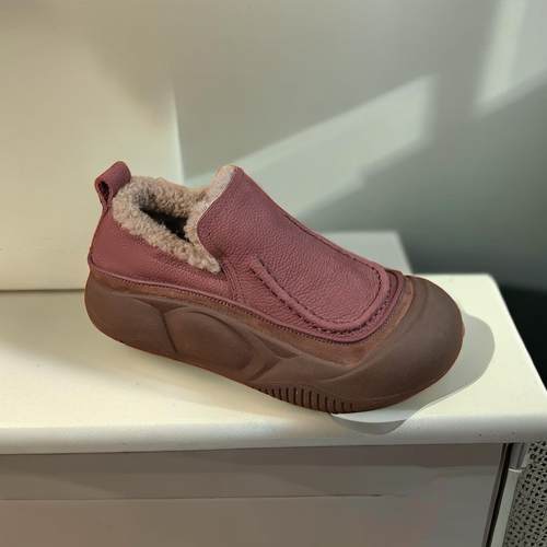 软皮加绒年棉鞋女秋冬网红厚底