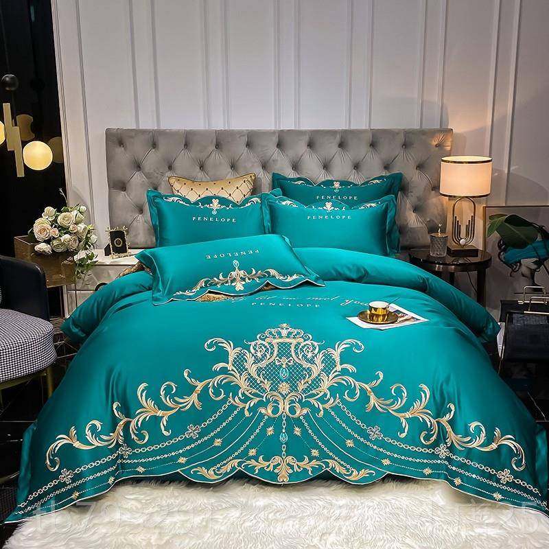 高档欧式婚全棉上色婚庆四件套高档奢华刺绣被套大红床单纯棉结床,床上用品,婚庆床品套件,淘宝优惠券,粉丝福利购,淘宝优惠卷