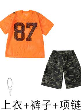 高档采购产品儿p童Hoip-Hop表演服装套装，男孩ip-HoHp美国球衣，