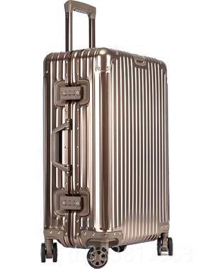 高档旅定制logo全铝合金红色女行李箱24寸男镁箱sup拉杆箱行20登