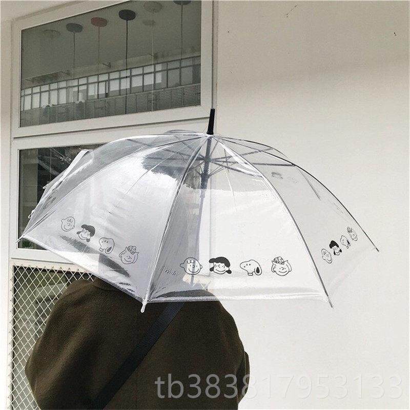 新款少女心ins明日本系 长可柄雨伞小清新森女透 神网红 卡通爱学