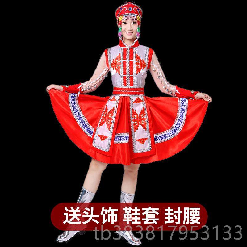 高档新蒙古族服演款出女装内蒙古舞蹈服装蒙古成袍人少数民族表演