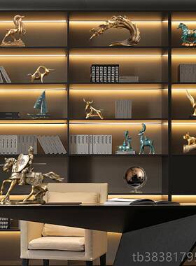 高档高档办公现代轻奢件室老端板领导桌面摆设客厅高酒柜柜摆子装