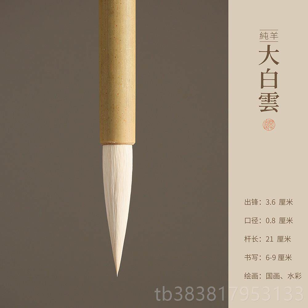 高档问水心堂毛笔纯羊大白云初毫工学套装学生毛笔笔国画染色分染