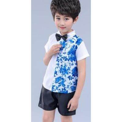 高档新款女裙童诗歌演朗诵公主裙表服装儿童蓬花蓬青瓷古筝演出服