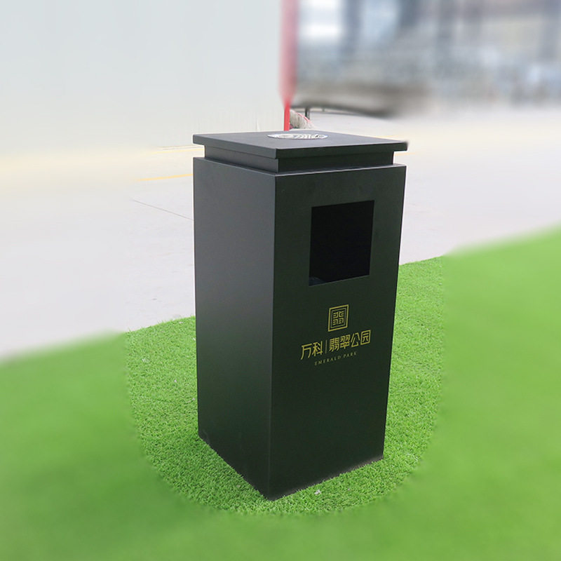 室外不锈钢垃圾桶 市政环卫园林创意垃圾箱 花园长方形金属果皮箱