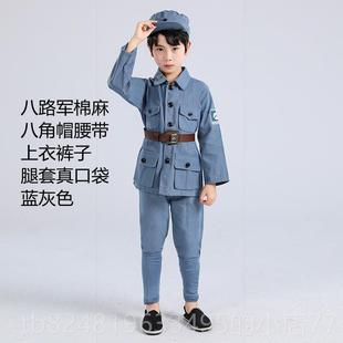 高档红演服出成人八路军合唱男女舞台话剧大人新四军童小红儿军衣