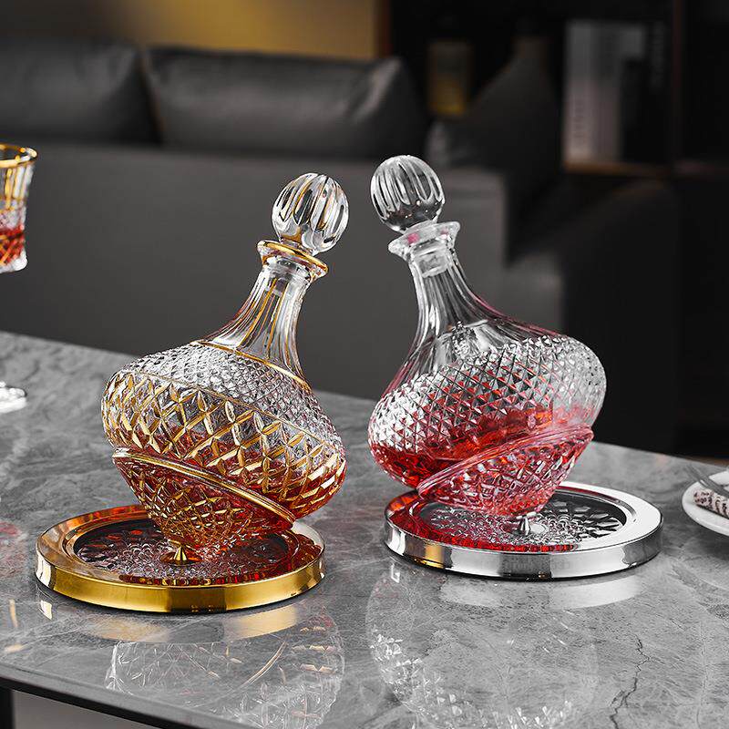 高档红酒醒酒器水晶玻璃葡萄酒钻石醒酒器家用带盖密封醒酒壶酒瓶