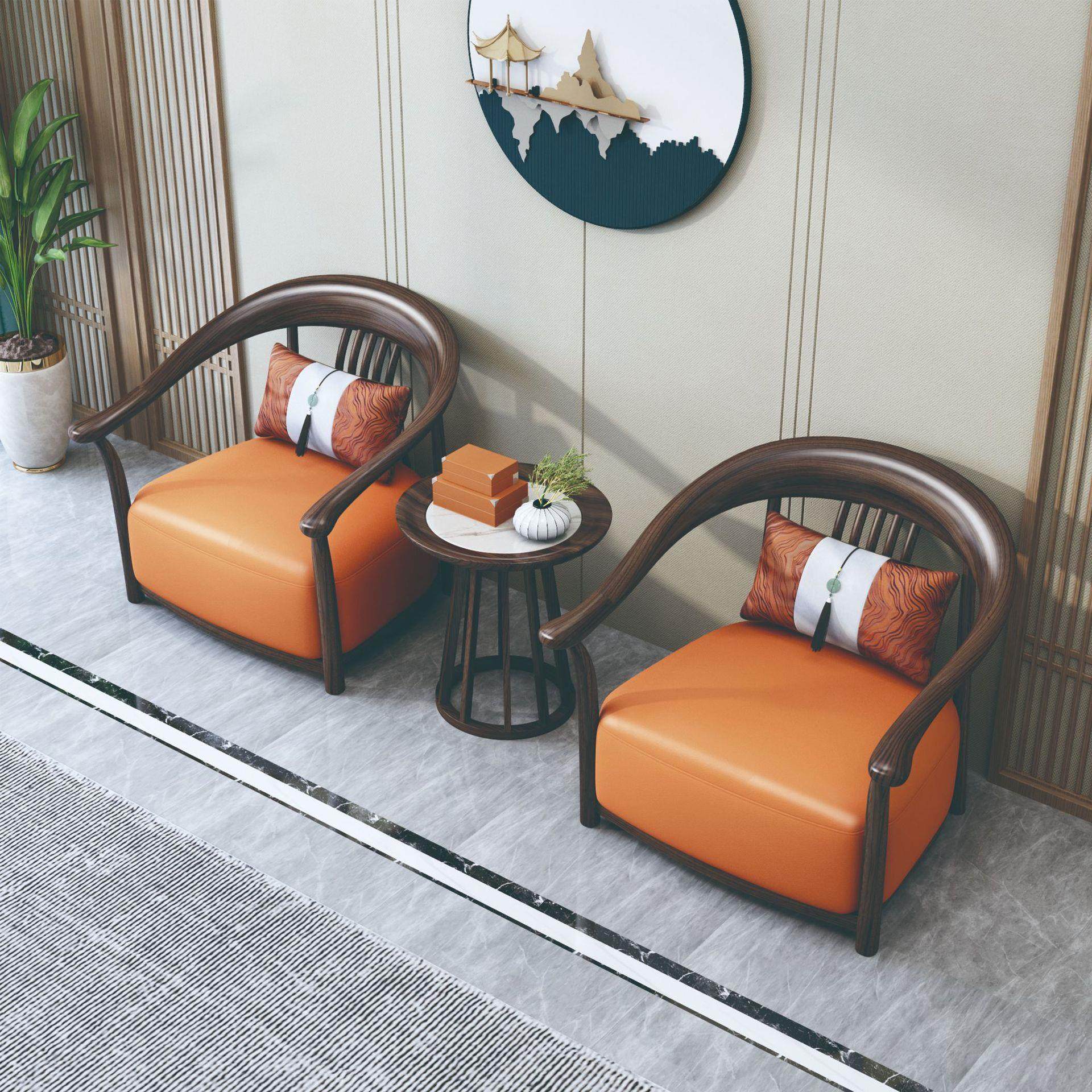 新中式乌金木太师椅休闲椅大客厅国潮全实木沙发椅圈椅三件套舒适