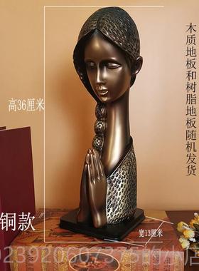 正品欧式家装雕塑居饰美女摆件时尚意酒柜办公室客厅玄关树创脂工