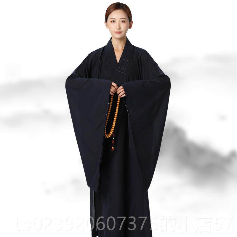 正品不透明深海青居士服女禅修男大褂高档衣台湾麻料服海清咖啡色