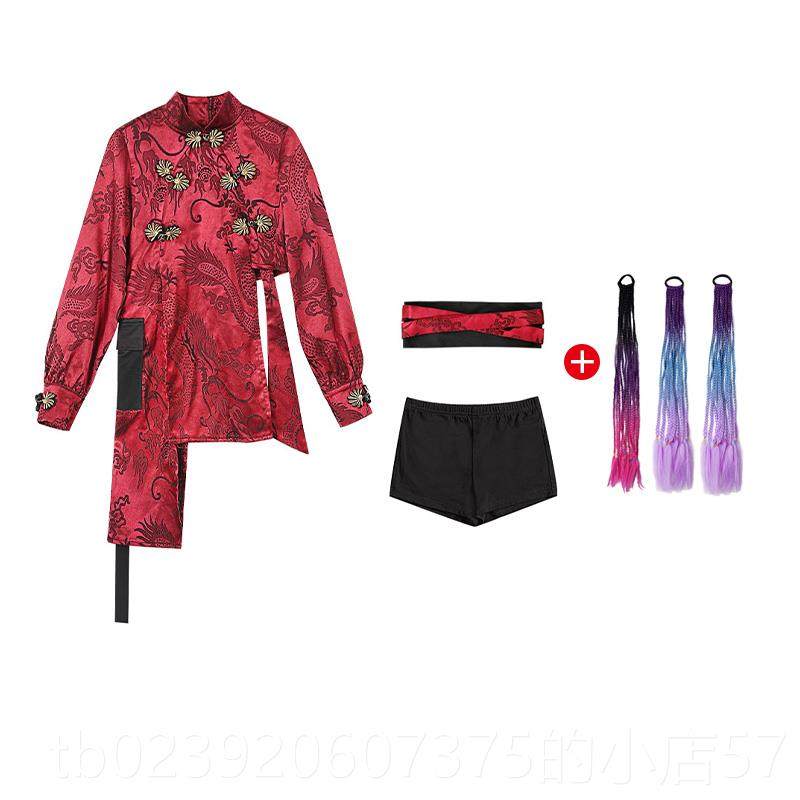 正品国潮女童秀服装t台士童装霸走气儿童中国风旗袍演出服爵舞套