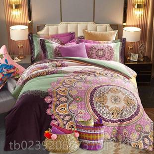 正品 月诺加全棉四件套3d立体床品纯棉厚毛1.82床上用品婚庆磨.0被