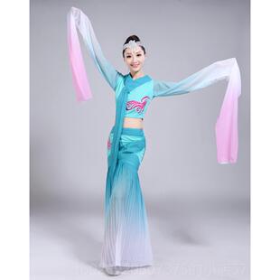 正品水袖舞蹈原飘版采薇古典儿童舞蹈服服装孔舞子演出服惊鸿逸甩