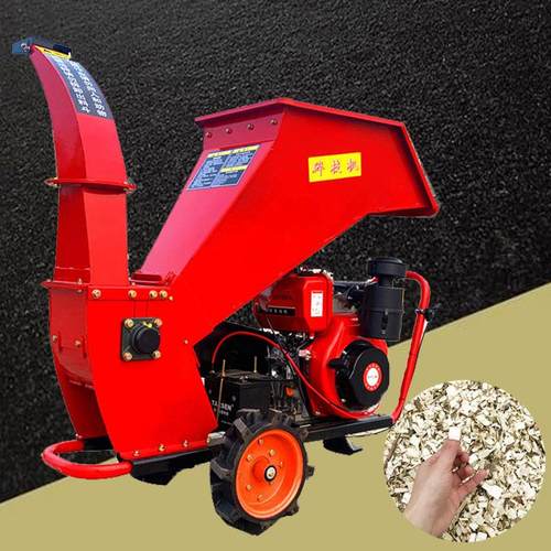 小型林场果园树枝粉碎机 移动式柴油树枝粉碎机 木材树木切片机