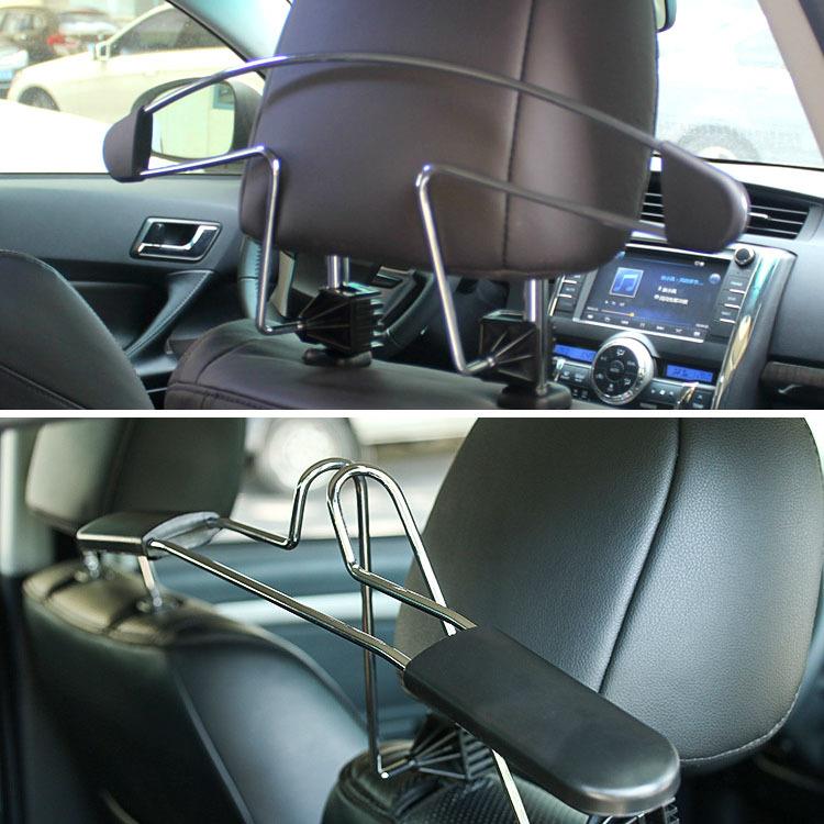 汽车不锈钢衣架车内可伸缩置物收纳支架挂西服车载椅背晾衣架通用