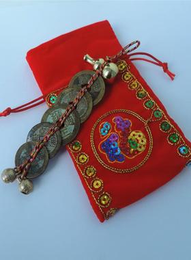 五帝钱纯铜葫芦六帝钱挂件家居