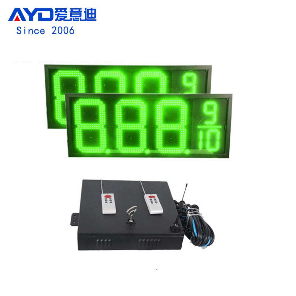 加油站LED油价牌价格LED数字屏厂家18寸8.889/10 LED绿色油价屏