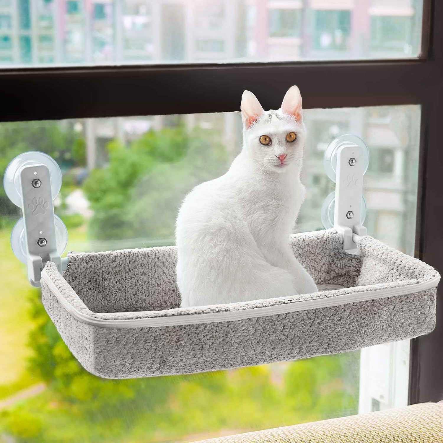 猫吊床猫爬架窗边吸盘可折叠挂式悬挂式猫窝猫床猫咪吊床亚马逊