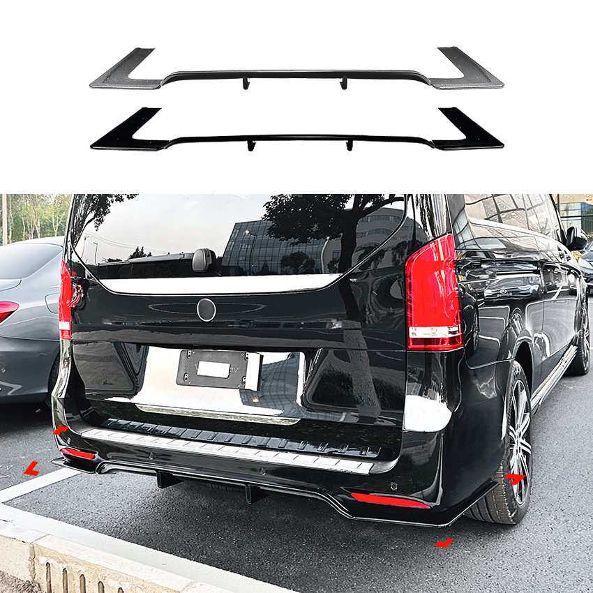 适用奔驰V级V260 W447 AMG Line 2018-23 后杠后唇尾唇扰流板改装